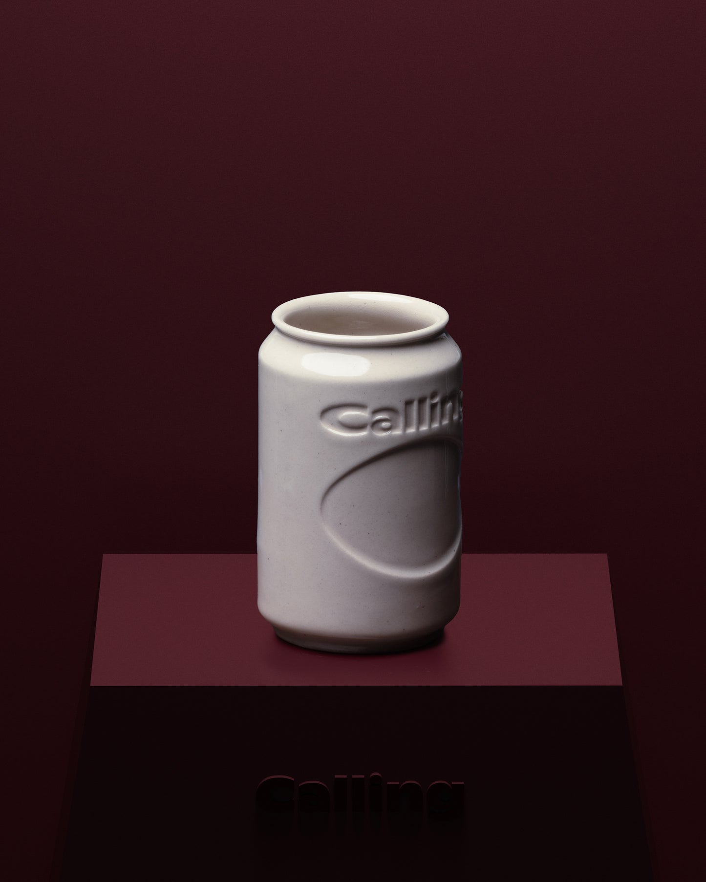 calling off-white ceramic can