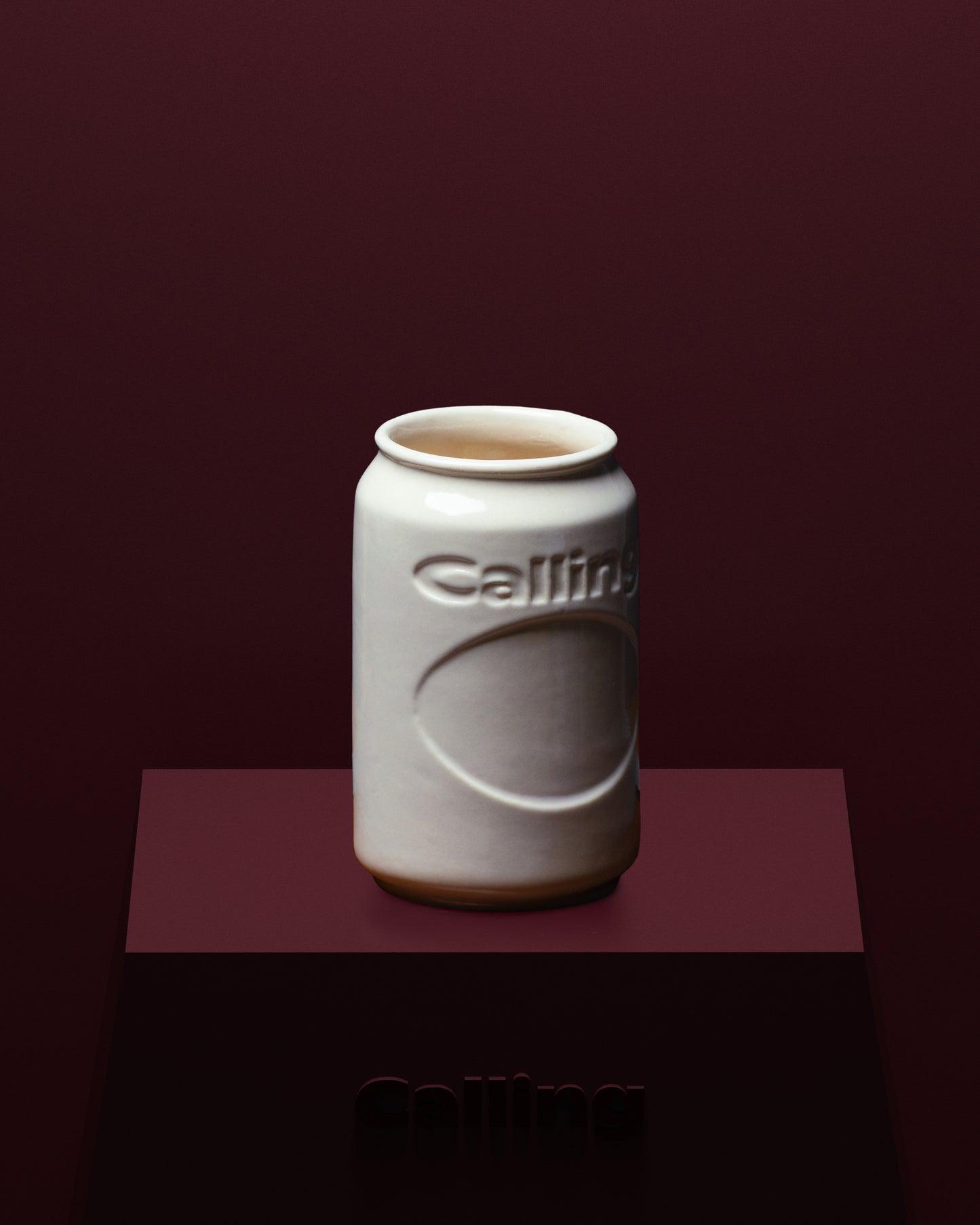 calling off-white ceramic can