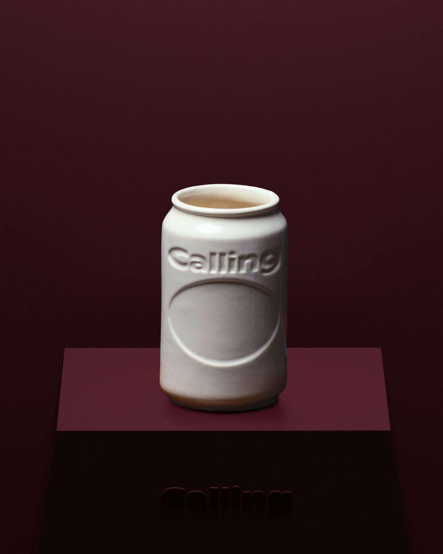 calling off-white ceramic can
