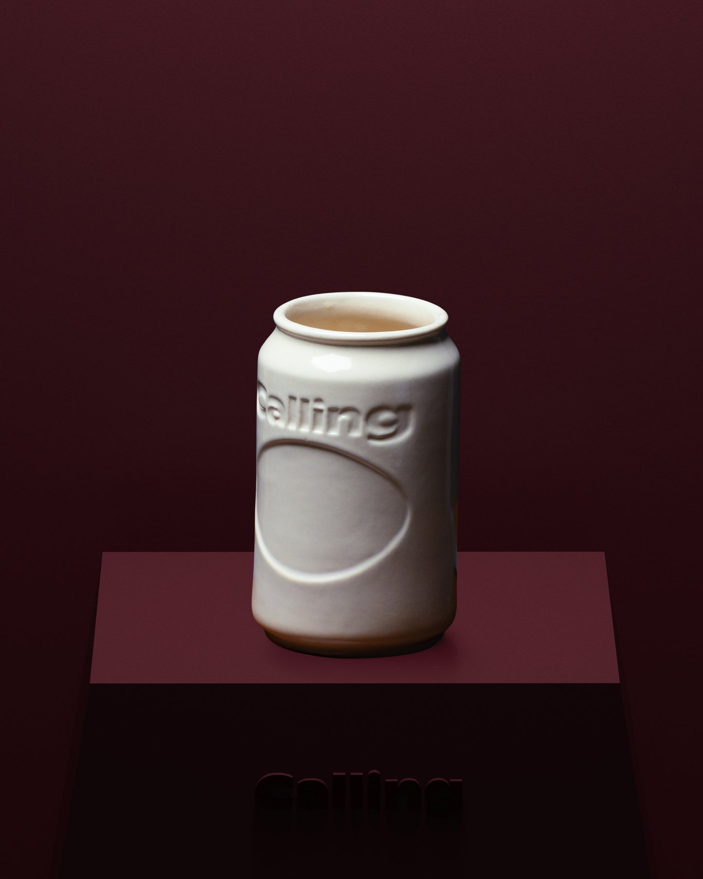calling off-white ceramic can