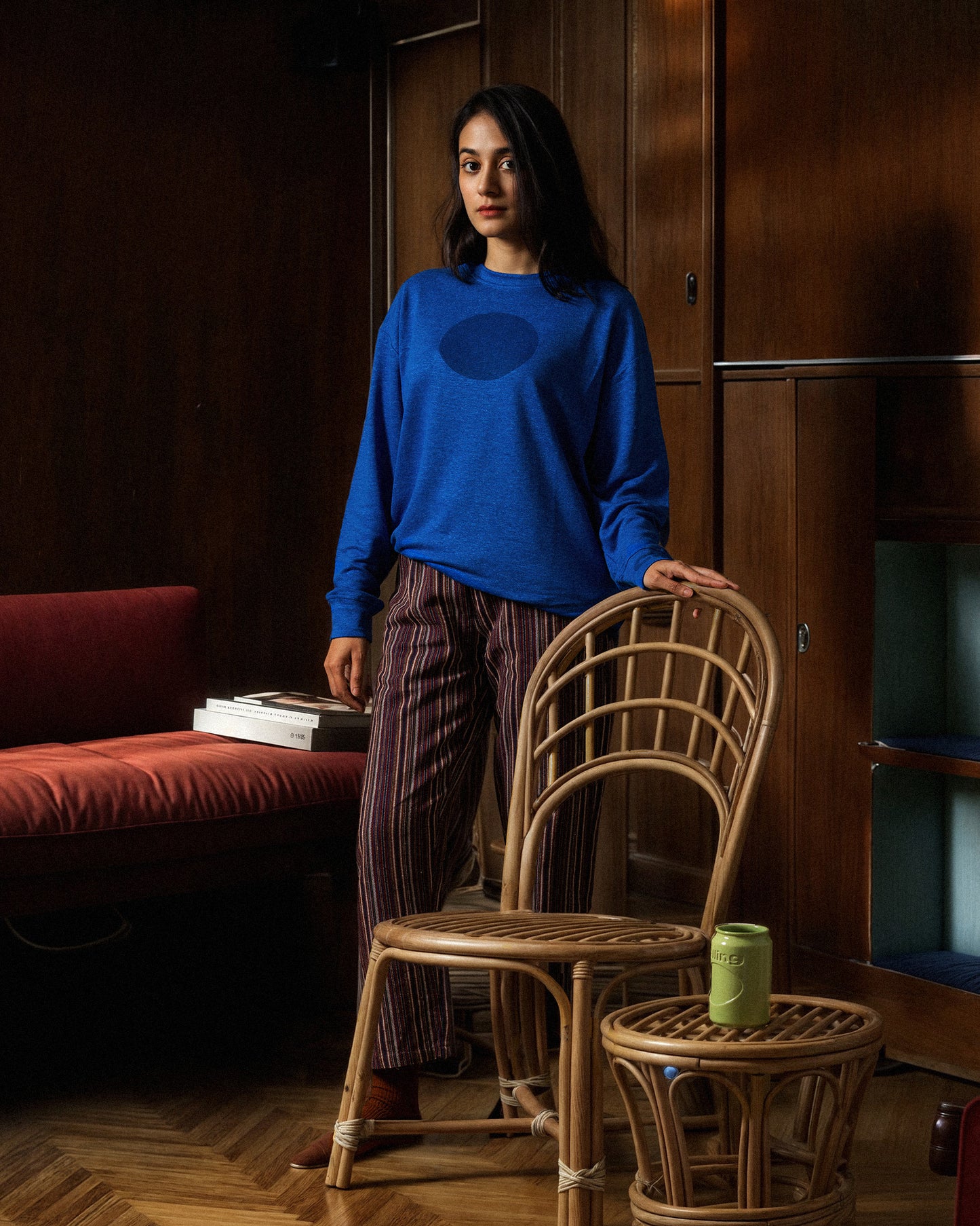 unisex dark blue oversized hemp sweatshirt