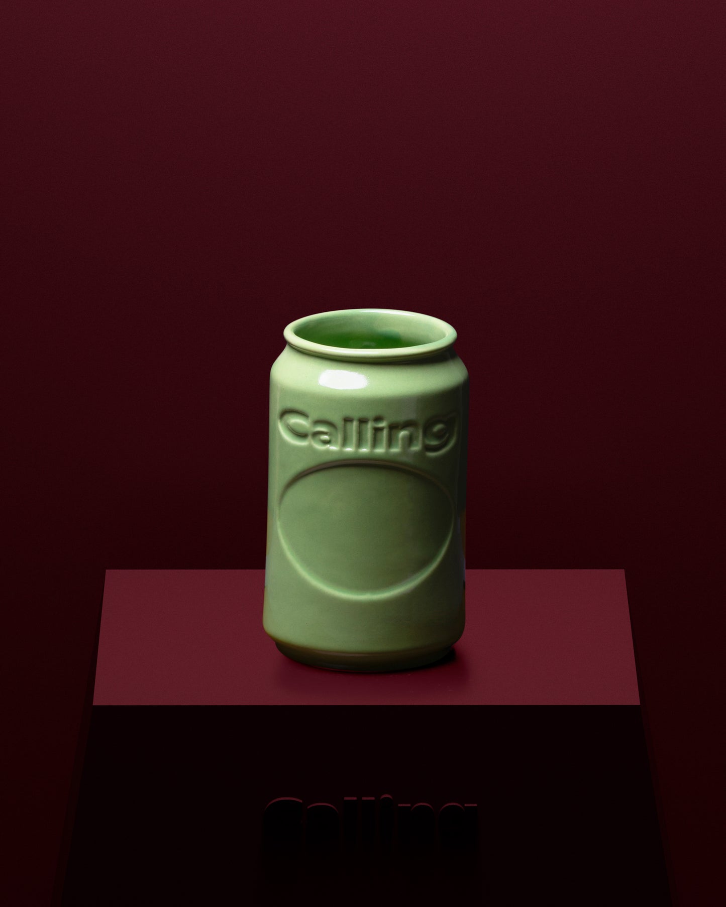 calling green ceramic can