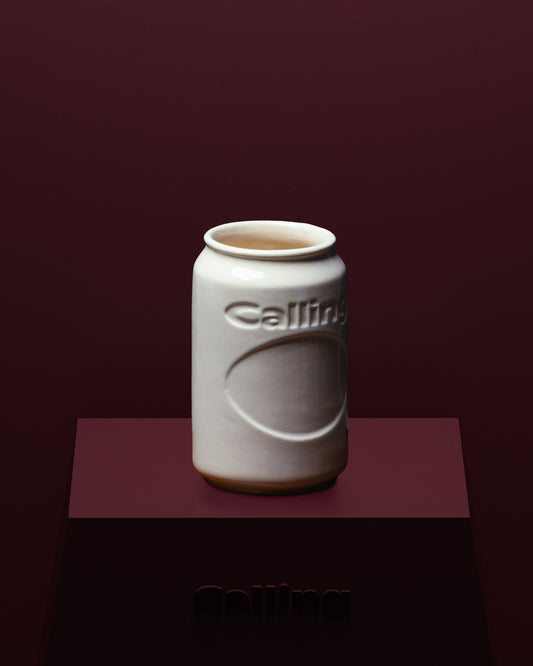 calling off-white ceramic can