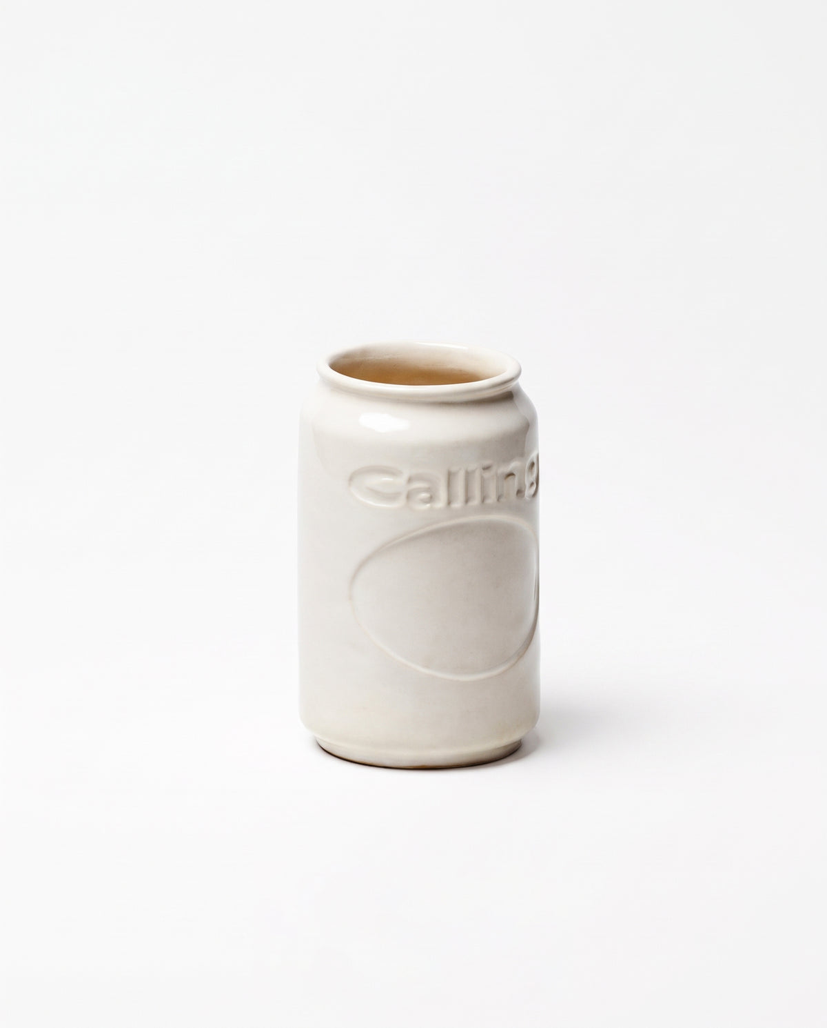 calling off-white ceramic can