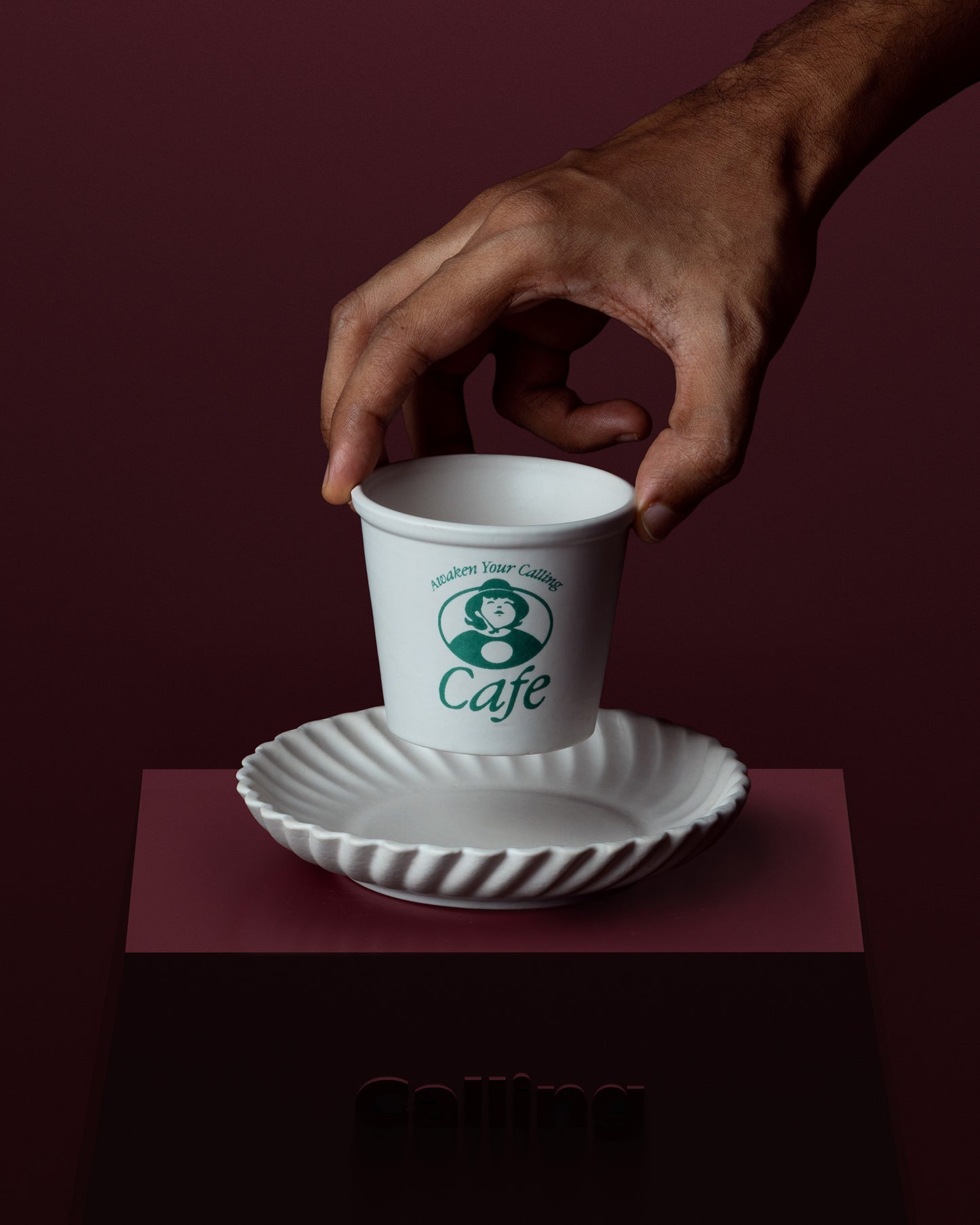Calling Ceramic Paper Cup & Plate