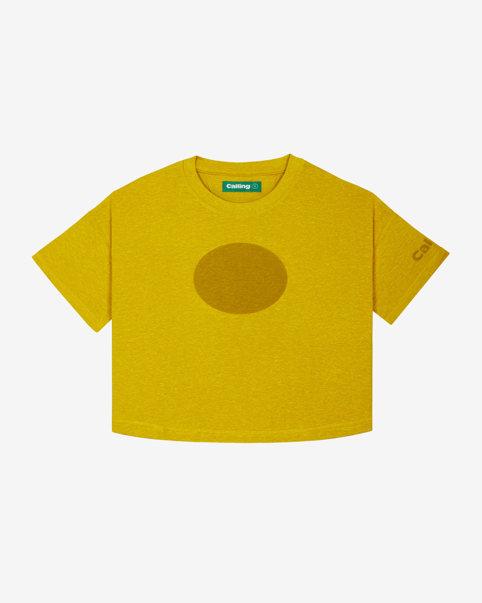 women's yellow oversized cropped hemp t-shirt