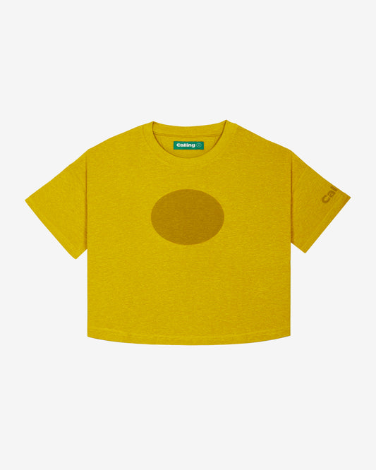 women's yellow oversized cropped hemp t-shirt