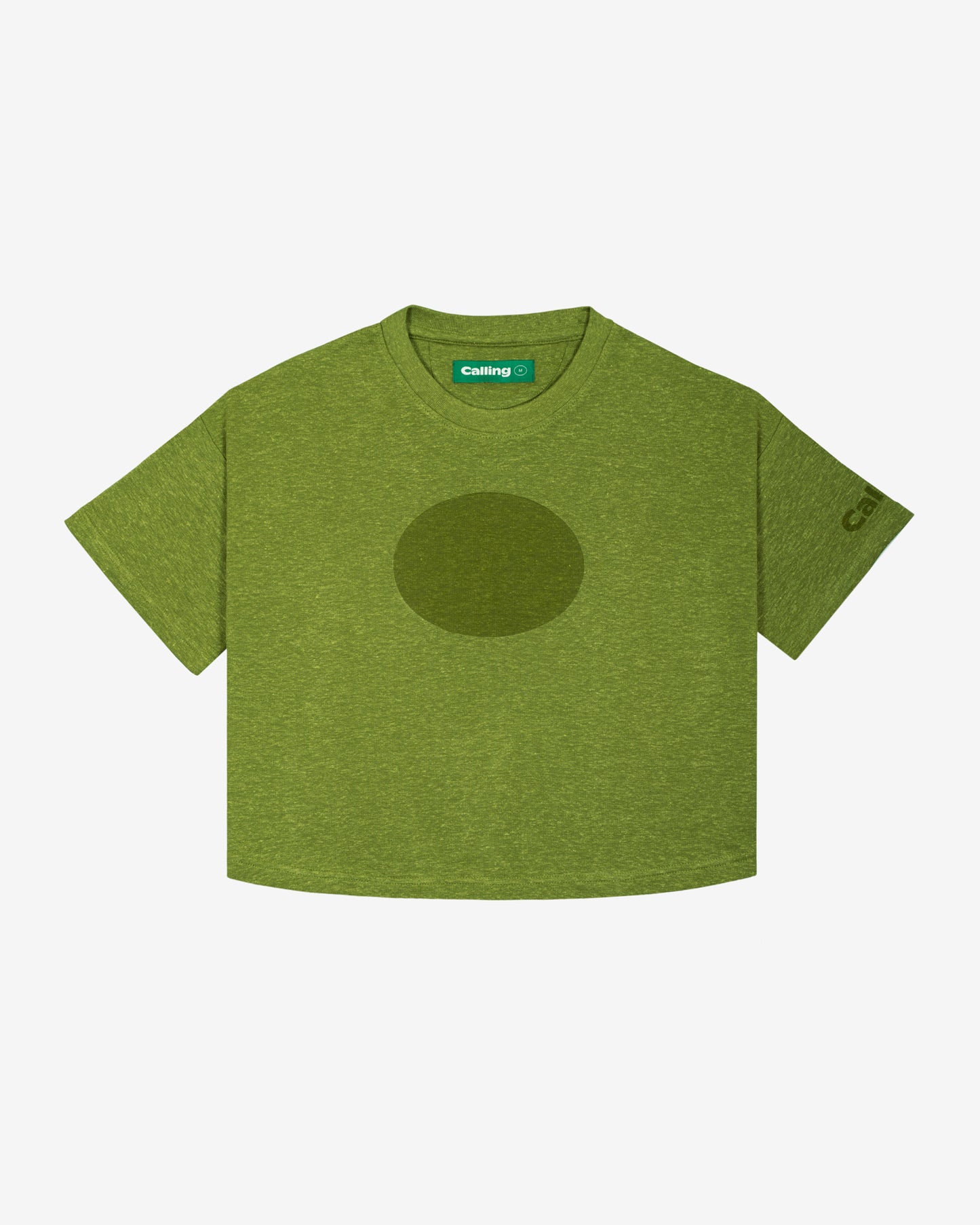 women's olive green oversized cropped hemp t-shirt