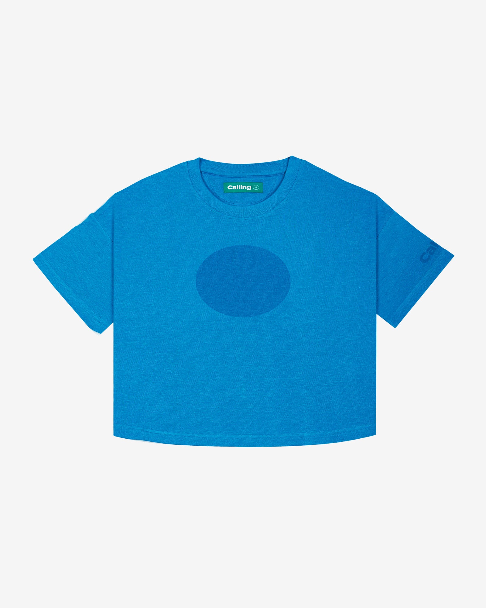 women's blue oversized cropped hemp t-shirt