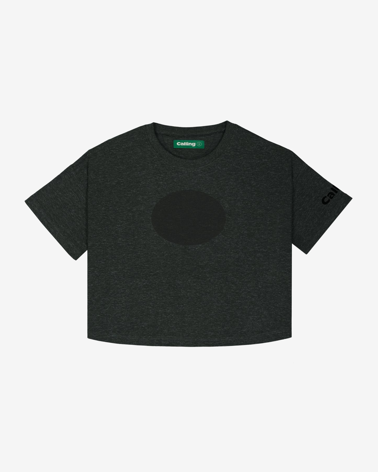 women's black oversized cropped hemp t-shirt