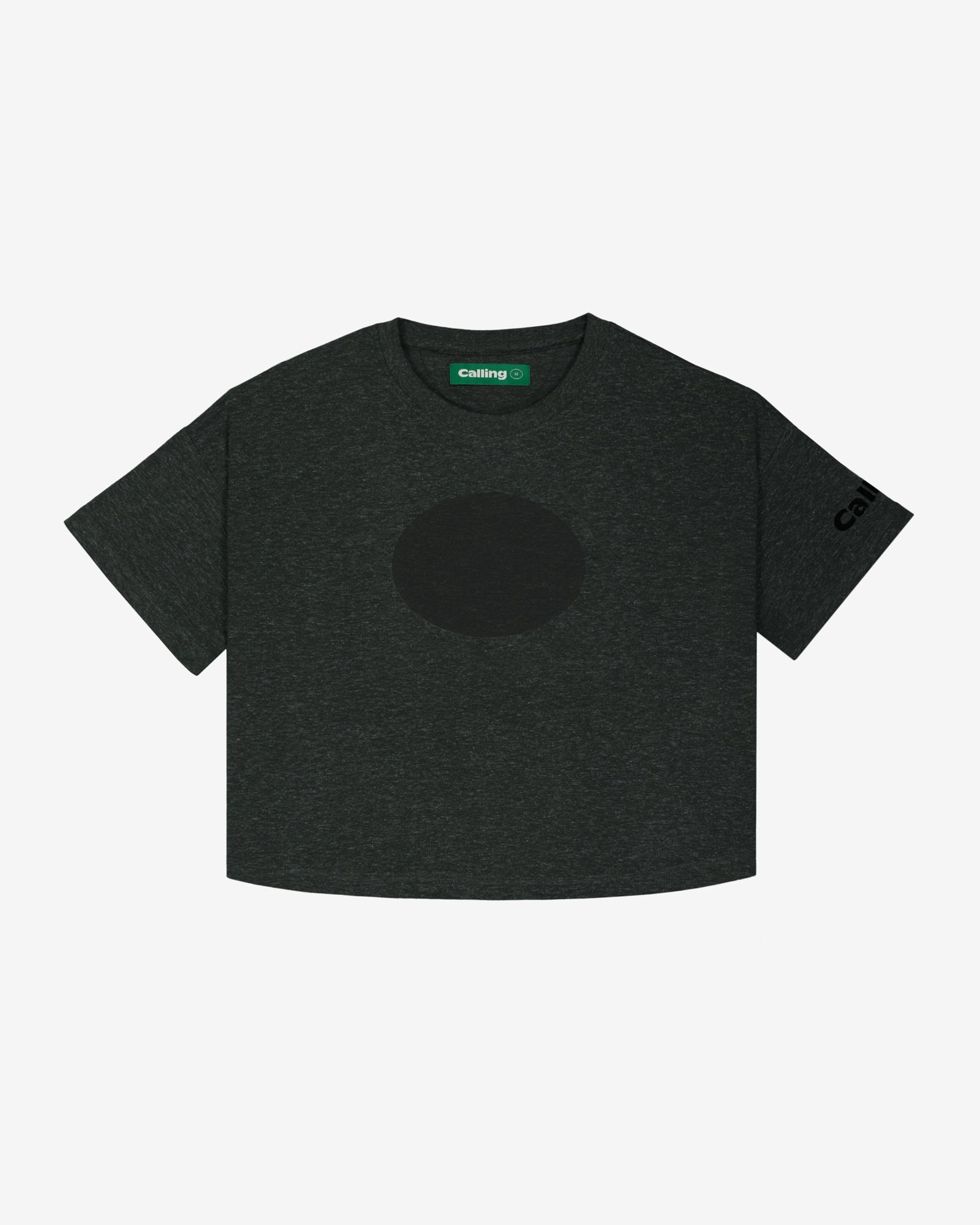 women's black oversized cropped hemp t-shirt