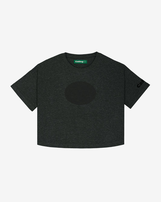 women's black oversized cropped hemp t-shirt